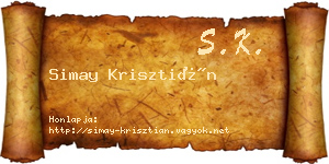 Simay Krisztián névjegykártya